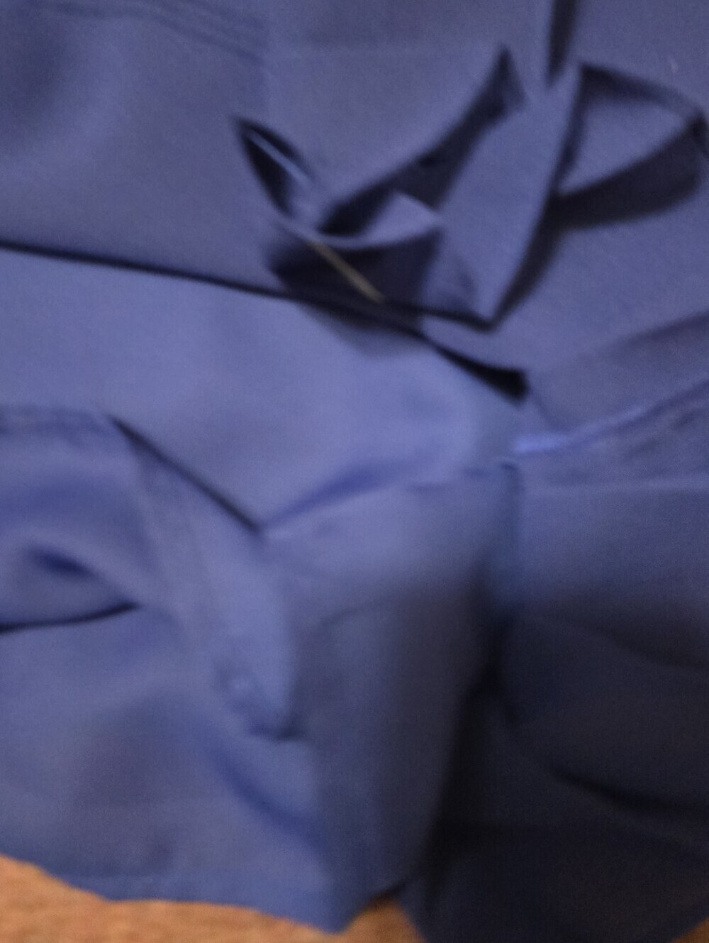 Royal Blue Skirt Missing Brand Tag Pleated Hem Size 16 Very Good Quality Lined - Picture 7 of 8